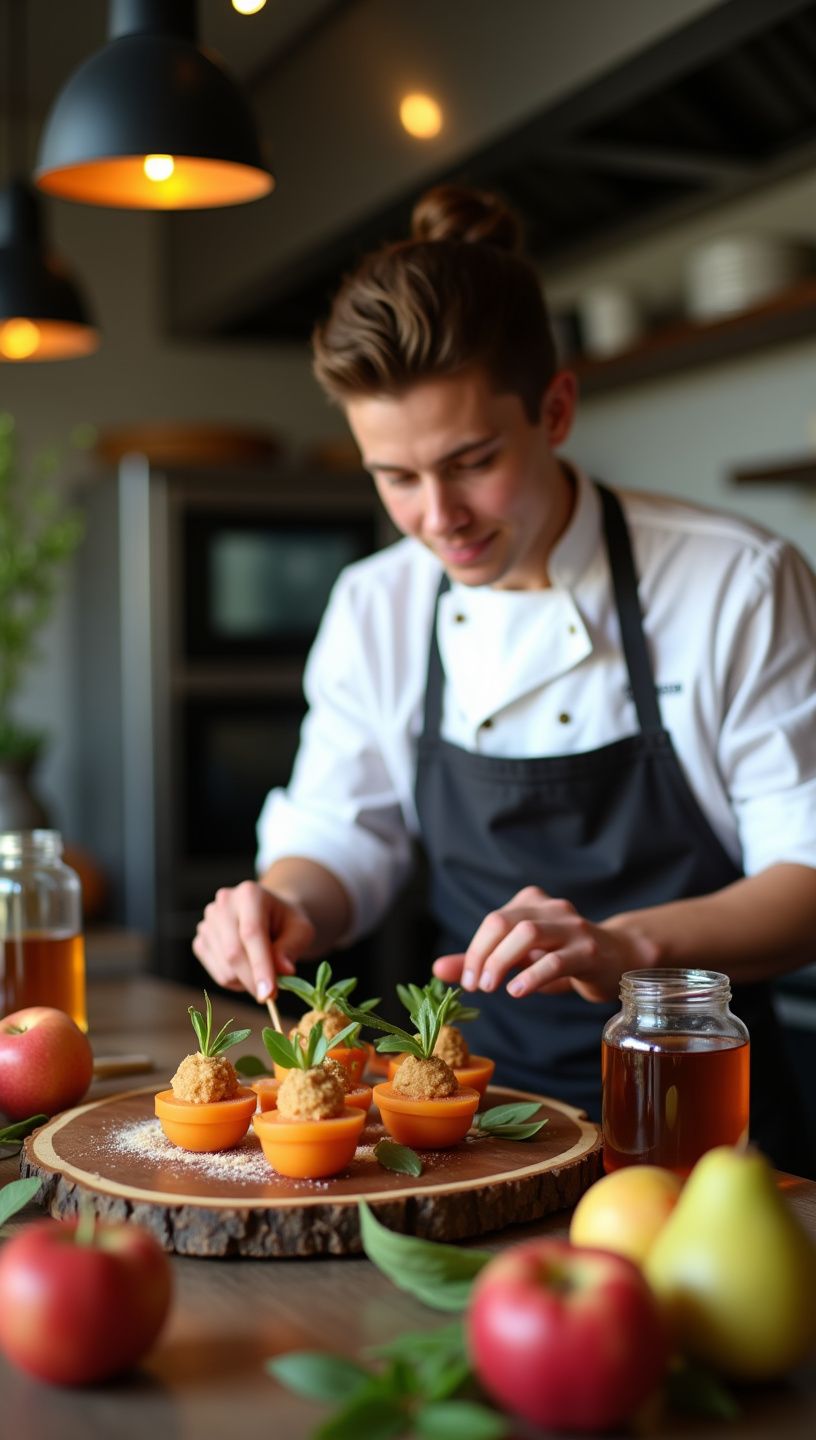 Σαλάτα με φρούτα και μέλι θυμαριού, έτοιμη για σερβίρισμα.