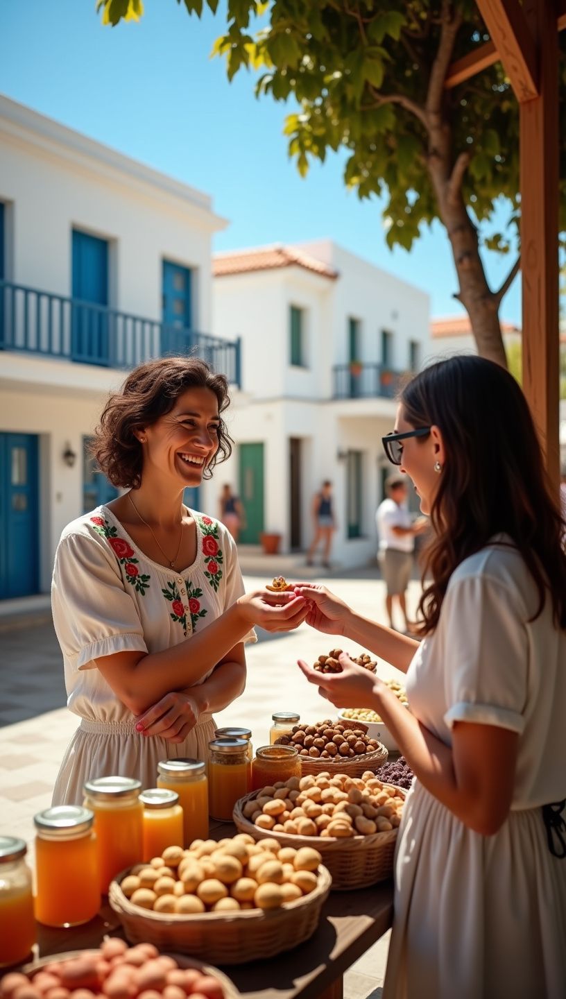 Διαφορετικά είδη αποξηραμένων φρούτων με μέλι θυμαριού